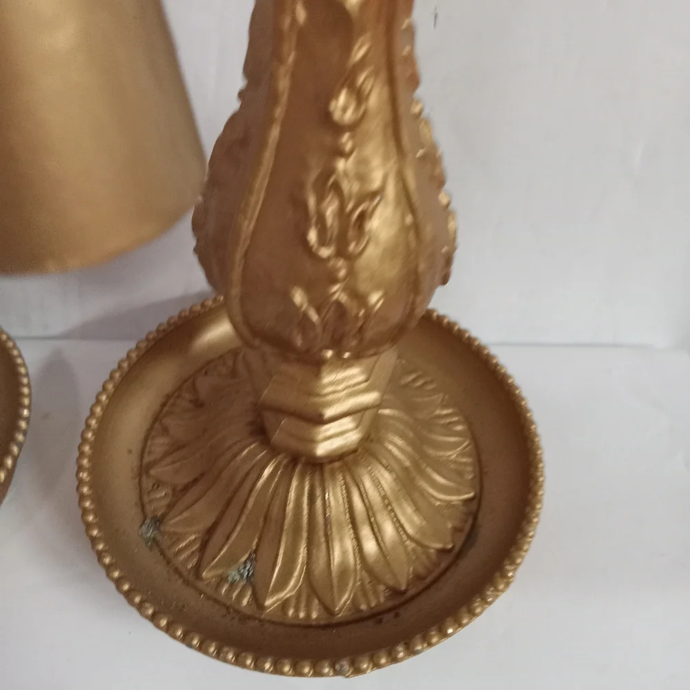 2-Pair Villy Vintage Candle Holders W/Snuffles Metal